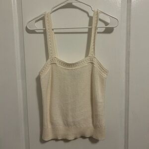 Banana Republiv Cream Knit Tank Top - Women's Sleeveless Sweater